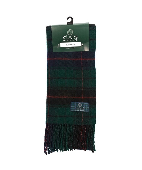 Clans Of Scotland Pure New Wool Scottish Tartan Scarf Davidson (One Size) - CT123H48TGJ