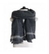 Cozycloth Women's plaid blanket Chunky oversize big warm scarf - cashmere feel- Plaid shawl - Mls01 Charcoal - CV188WM87Q2