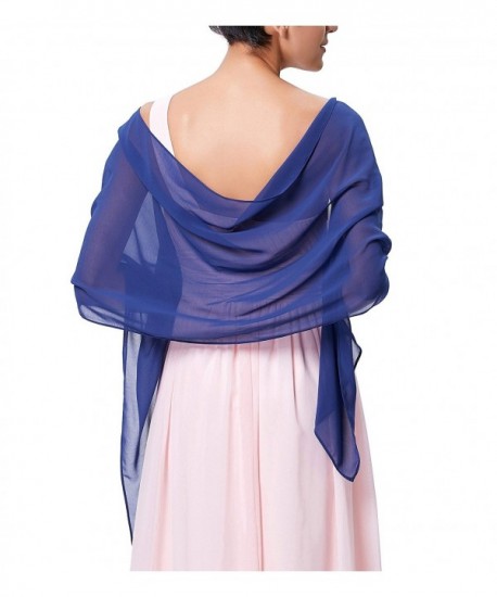 Charming Soft Chiffon Bridal Evening Party Scarves Shawls for Special Occasion - Royal Blue - CT188RDG4WU