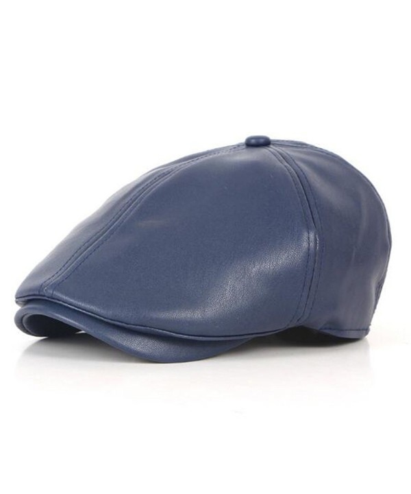 Nanxson(TM) Women Fashion PU Leather Beret Hats MZM0042 - Dark Blue - C412NEUXI3F