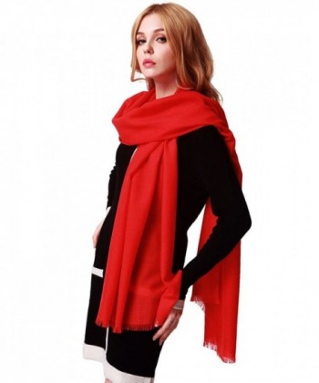 Women Cashmere Scarves- Faurn Fashion Ladies Pashmina Big Warm Winter Shawls Wraps - Red - CI12OCWGFDK