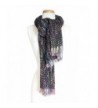 Momo Fashion Women's Multi Color Knitted Fall Winter Warm Oblong Scarf - 309-black - CX185MZC29T