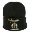 Shriner Beanie Black Cuffed Lodge Winter Skull Cap Hat Associated Mason - CZ129FOPVON