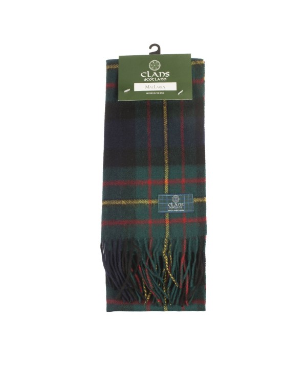 Clans Of Scotland Pure New Wool Scottish Tartan Scarf Maclaren (One Size) - C1123H4EIGT