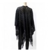 Womens Diamond Fringed Poncho Sweater in Wraps & Pashminas