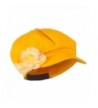 Flower Ribbon Trim Newsboy Cap - Yellow - C411K1CT4HJ