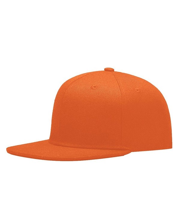 Baseball Caps Adjustable Flat Edge - Orange - CB11XH8DES9