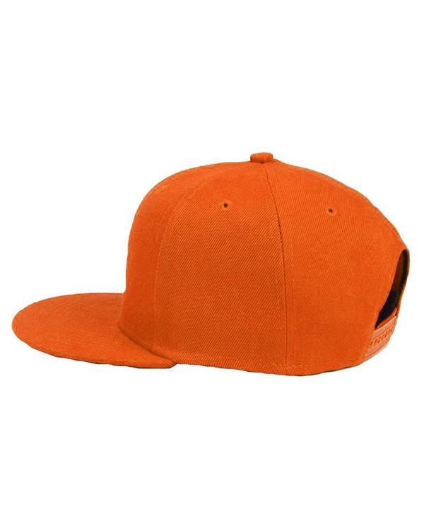 Baseball Caps Adjustable Flat Edge Orange CB11XH8DES9