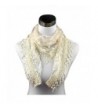 JSL Lace Tassel Sheer Mesh Floral Print Lightweight Triangle Scarf Shawls and Wraps - 16 - CM186WAOY32