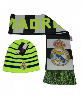 Real Madrid Set Beanie Skull Cap Hat and Scarf Reversible New Season 2015-2016 - Neon - CW126CL1TTD