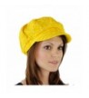 Glitter Sequin Trim Newsboy Style Relaxed Fit Cap- Yellow - CY11993SFQH