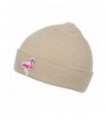 Flowomen Women Flamingo Knitted Beanie Fashion Cuffed Plain Winter Hat - Beige - C418695QD0Y