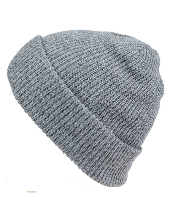 JAKY Global Unisex Thick Cable Knit Beanie Hat Winter Cap Skull Windproof For Men & Women - Grey - CP12MY8LELR