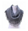 Lucky Leaf Women Winter Thick Knitted Woolen Yarn Infinity Scarf Circle Loop Scarves - Grey 1 - CW185ERKKMY