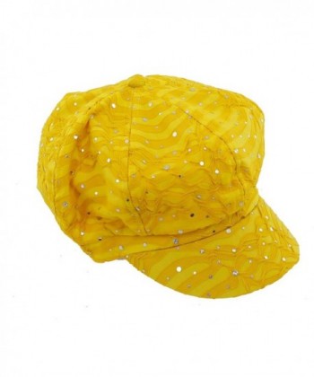 Glitter Sequin Newsboy Relaxed Yellow in Women's Newsboy Caps