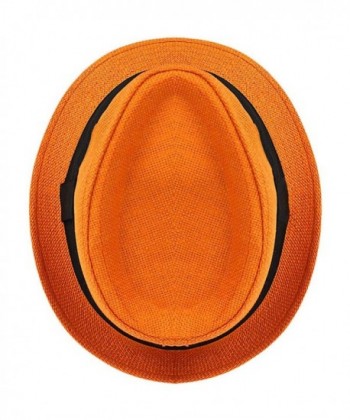 Luxury Divas Orange Basic Fedora in Women's Fedoras