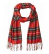 David & Young Softer Than Cashmere Acrylic Scarf with Fringe Accessory - Red Plaid - CA188A003SU