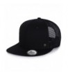 ililily Extra Large Size Solid Color Flat Bill Snapback Hat Blank Baseball Cap - Black - C112O2V7SMG