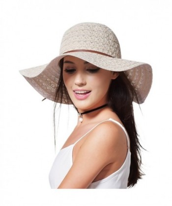 Summer Beach Sun Hats Women Beige CA17AA6HO6Z