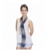 Feriamode Petite Scarf Skinny Pattern Scarf - 16 Blue - CE12GO3G42L