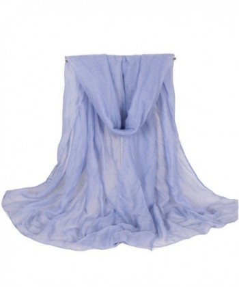 Nanxson(TM) Lady/Women Voile Fashion Summer Solid Color Scarf/Wrap 18070CM WJW0007 - Light Blue - CV12G7K7AYV