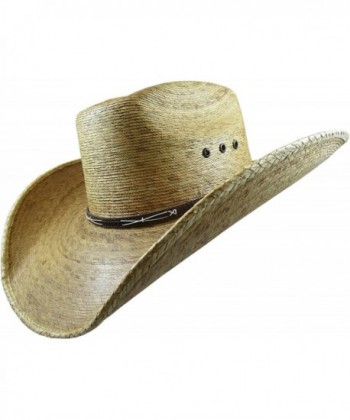 BULL-SKULL HATS- PALM LEAF COWBOY HAT- SECONDS 405 - Natural Palm - C911VWSI8XH