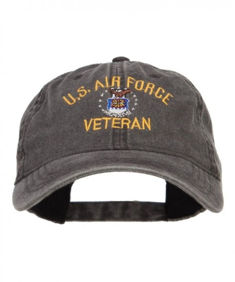 US Air Force Veteran Military Embroidered Washed Cap - Black - CY17YNZ6D3M