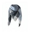 Women Big Square Scarves Plaid Blanket oversized Warm Tartan Checked Shawl wrap - Blue - CR186EYM5NQ