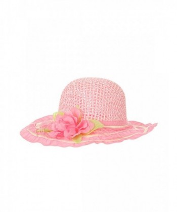 WonderfulDress Tea Party Hat with Flower - Pink - CT11K58Q70V