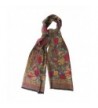 Topaz Sun Tapestry Rose Print Cashmere Scarf Red Multi - CO187608H40