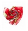 Bear Motion Collection - Womens 100% Silk Scarf with Butterfly Design - Red - C411RUFLPWH