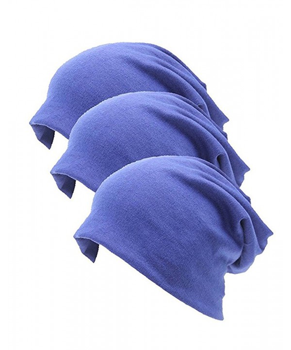 Luccy K Unisex Indoors 100% Cotton Beanie- Soft Sleep Cap For Hairloss- Cancer- Chemo - Blue - CX17AAGOO66