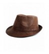 Men's Casual Black Vintage Fedora Hat - CL12OBUYSJR