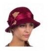 Sakkas Farrah Vintage Style Wool Cloche Hat - Burgundy - C011LR2YBO3