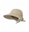 Womens Khaki Wide Brim Gardening Visor Sun Hat With Bow - CV11M2PB4S5