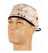 Mens And Womens Medical Cap - Heartbeats On White W/Black Ties - CR12ELBUS9N
