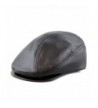 THE HAT DEPOT Prouldy Made In USA Premium Quality Genuine Leather Gatsby IVY Hat - Black - CH12G8APH8L