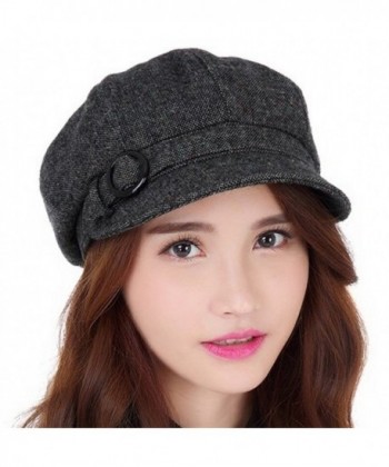 Ubbetter Womens Newsboy Vintage Black Grey in Women's Newsboy Caps