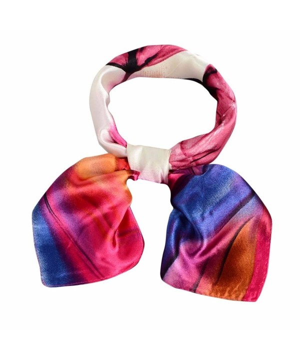 Deamyth Women Printing Square Scarf Kerchief Occupation Shawl Wrap Tie Scarf Satin - Purple - C012NTTX4CE