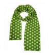 Couver Womens Ladies Dots Long Warm Winter Reversible Scarves - Lime Green / White - CX11TBB94N5