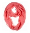 BYOS Womens Airy Crinkled Lightweight Soft Infinity Scarf Loop Snood in Solid Color - Coral-b - CF180LKLGS6