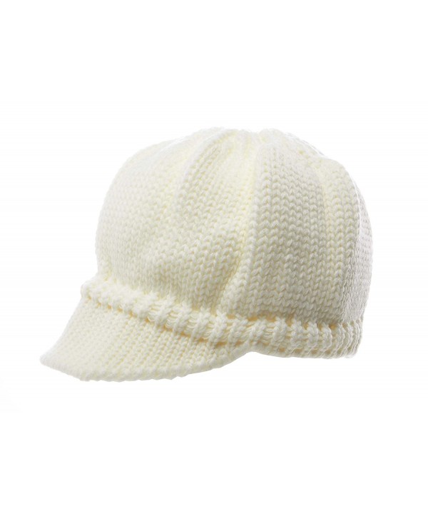 College Casual Knit Cap - White - C211GVYTZ5H