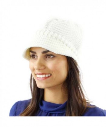 College Casual Knit Cap White