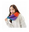 CC-US Women Colorful Grid Winter Infinity Loop Scarf Warm Knit Neckerchief Shawl - Multicolor1 - CQ184UWWD3K