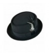 Men's Classic Wool Felt PorkPie Pork Pie Fedora Hats With Feather DTHE10 - CD11LLSFC7D