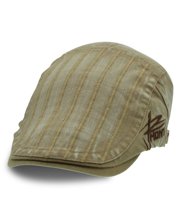 UPhitnis Cotton newsboy Hats | Stripe- Camo- Check | Stylish IVY Flat Cap For Men & Women - Deep Beige-a - CT185EAH9L0