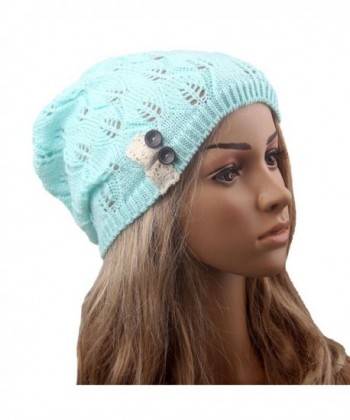 Tinksky Winter Button Leaves Knitting in Women's Skullies & Beanies