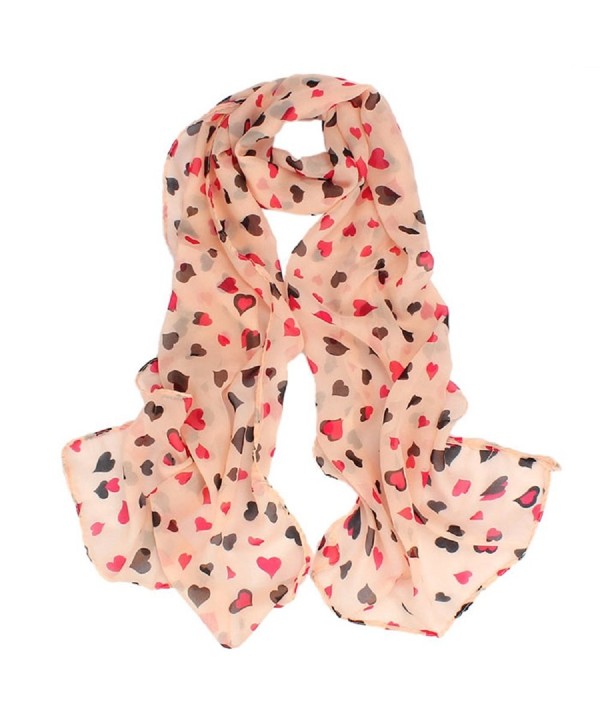 UPLOTER Women Girls New Love Heart Soft Long Shawl Scarf Wrap Stole - Pink - CB12N79QISP