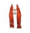 HUAN XUN Women's Lucky Alloy Elephant Jewelry Pendant Scarf - E Burnt Orange - CL1195FGN7H