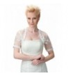 Sisjuly Women's Short Sleeves Lace Wedding Bridal Bolero Jacket - White - CS1205Z1YXD